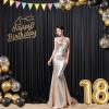 image20x10ft Black Backdrop Curtains Wedding Backdrop Black Curtains Birthday Parties Baby Shower Bridal Shower Backdrop for Photoshoot