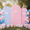 imageArch Backdrop Cover Set of 3 Pink Arch Covers Stretchy Backdrop 6FT 66FT 72FT Wedding Arch Cover Bridal Baby Shower Birthday Photo Backdrop Party Arch Stand Covers Gradient PinkPink  Blue  3 Pack