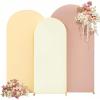imageArch Backdrop Cover Set of 3 Pink Arch Covers Stretchy Backdrop 6FT 66FT 72FT Wedding Arch Cover Bridal Baby Shower Birthday Photo Backdrop Party Arch Stand Covers Gradient PinkCream  Nude  Champagne  3Pack