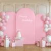 imageArch Backdrop Cover Set of 3 Pink Arch Covers Stretchy Backdrop 6FT 66FT 72FT Wedding Arch Cover Bridal Baby Shower Birthday Photo Backdrop Party Arch Stand Covers Gradient PinkWhite  Pink  3 Pack