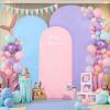 imageArch Backdrop Cover Set of 3 Pink Arch Covers Stretchy Backdrop 6FT 66FT 72FT Wedding Arch Cover Bridal Baby Shower Birthday Photo Backdrop Party Arch Stand Covers Gradient PinkPink  Blue  Purple  3 Pack