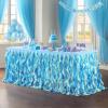 imageBaby Shark Table Cloth for Parties Blue Ruffle Tulle Tutu Table Skirt Rectangle Table 6ft Under the Sea Party Decorations Ocean Themed Party Desk Skirt Baby Shark Birthday Decoration Desk Skirt CoverBlue