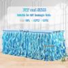 imageBaby Shark Table Cloth for Parties Blue Ruffle Tulle Tutu Table Skirt Rectangle Table 6ft Under the Sea Party Decorations Ocean Themed Party Desk Skirt Baby Shark Birthday Decoration Desk Skirt CoverBlue