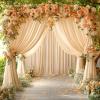imageChampagne Backdrop Curtains 10x 10FT Curtains Backdrop for Birthday Parties Wedding Backdrop Decorations Baby Shower Backdrop Curtains 2 Panels 5x10ft