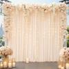 imageChampagne Backdrop Curtains 10x 10FT Curtains Backdrop for Birthday Parties Wedding Backdrop Decorations Baby Shower Backdrop Curtains 2 Panels 5x10ft