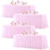 imageHB HBB MAGIC Black Table Cloths 6 Foot Rectangle Tulle Table Skirt Rectangle Tables 6ft Fitted Spandex Table Covers Stretch Elastic Banquet Party Baby Shower Wedding Table ClothsPink