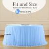 imageHB HBB MAGIC Black Table Cloths 6 Foot Rectangle Tulle Table Skirt Rectangle Tables 6ft Fitted Spandex Table Covers Stretch Elastic Banquet Party Baby Shower Wedding Table ClothsBaby Blue Round