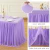 imageHB HBB MAGIC Black Table Cloths 6 Foot Rectangle Tulle Table Skirt Rectangle Tables 6ft Fitted Spandex Table Covers Stretch Elastic Banquet Party Baby Shower Wedding Table ClothsPurple