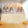 imageHB HBB MAGIC Black Table Cloths 6 Foot Rectangle Tulle Table Skirt Rectangle Tables 6ft Fitted Spandex Table Covers Stretch Elastic Banquet Party Baby Shower Wedding Table ClothsChampagne