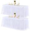 imageHB HBB MAGIC Black Table Cloths 6 Foot Rectangle Tulle Table Skirt Rectangle Tables 6ft Fitted Spandex Table Covers Stretch Elastic Banquet Party Baby Shower Wedding Table ClothsWhite