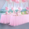 imageHB HBB MAGIC Black Table Cloths 6 Foot Rectangle Tulle Table Skirt Rectangle Tables 6ft Fitted Spandex Table Covers Stretch Elastic Banquet Party Baby Shower Wedding Table ClothsPink