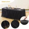 imageHB HBB MAGIC Black Table Cloths 6 Foot Rectangle Tulle Table Skirt Rectangle Tables 6ft Fitted Spandex Table Covers Stretch Elastic Banquet Party Baby Shower Wedding Table ClothsBlack