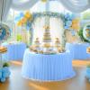 imageHB HBB MAGIC Black Table Cloths 6 Foot Rectangle Tulle Table Skirt Rectangle Tables 6ft Fitted Spandex Table Covers Stretch Elastic Banquet Party Baby Shower Wedding Table ClothsBaby Blue Round