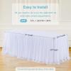 imageHB HBB MAGIC Black Table Cloths 6 Foot Rectangle Tulle Table Skirt Rectangle Tables 6ft Fitted Spandex Table Covers Stretch Elastic Banquet Party Baby Shower Wedding Table ClothsWhite