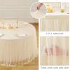 imageHB HBB MAGIC Black Table Cloths 6 Foot Rectangle Tulle Table Skirt Rectangle Tables 6ft Fitted Spandex Table Covers Stretch Elastic Banquet Party Baby Shower Wedding Table ClothsChampagne Round