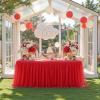 imageHB HBB MAGIC Black Table Cloths 6 Foot Rectangle Tulle Table Skirt Rectangle Tables 6ft Fitted Spandex Table Covers Stretch Elastic Banquet Party Baby Shower Wedding Table ClothsRed