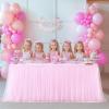 imageHB HBB MAGIC Black Table Cloths 6 Foot Rectangle Tulle Table Skirt Rectangle Tables 6ft Fitted Spandex Table Covers Stretch Elastic Banquet Party Baby Shower Wedding Table ClothsPink