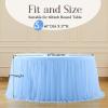 imageHB HBB MAGIC Black Table Cloths 6 Foot Rectangle Tulle Table Skirt Rectangle Tables 6ft Fitted Spandex Table Covers Stretch Elastic Banquet Party Baby Shower Wedding Table ClothsBaby Blue Round