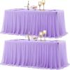 imageHB HBB MAGIC Black Table Cloths 6 Foot Rectangle Tulle Table Skirt Rectangle Tables 6ft Fitted Spandex Table Covers Stretch Elastic Banquet Party Baby Shower Wedding Table ClothsPurple