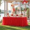 imageHB HBB MAGIC Black Table Cloths 6 Foot Rectangle Tulle Table Skirt Rectangle Tables 6ft Fitted Spandex Table Covers Stretch Elastic Banquet Party Baby Shower Wedding Table ClothsRed