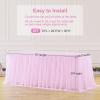 imageHB HBB MAGIC Black Table Cloths 6 Foot Rectangle Tulle Table Skirt Rectangle Tables 6ft Fitted Spandex Table Covers Stretch Elastic Banquet Party Baby Shower Wedding Table ClothsPink