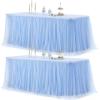 imageHB HBB MAGIC Black Table Cloths 6 Foot Rectangle Tulle Table Skirt Rectangle Tables 6ft Fitted Spandex Table Covers Stretch Elastic Banquet Party Baby Shower Wedding Table ClothsBaby Blue