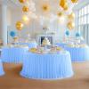 imageHB HBB MAGIC Black Table Cloths 6 Foot Rectangle Tulle Table Skirt Rectangle Tables 6ft Fitted Spandex Table Covers Stretch Elastic Banquet Party Baby Shower Wedding Table ClothsBaby Blue Round