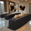 imageHB HBB MAGIC Black Table Cloths 6 Foot Rectangle Tulle Table Skirt Rectangle Tables 6ft Fitted Spandex Table Covers Stretch Elastic Banquet Party Baby Shower Wedding Table ClothsBlack