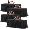 imageHB HBB MAGIC Black Table Cloths 6 Foot Rectangle Tulle Table Skirt Rectangle Tables 6ft Fitted Spandex Table Covers Stretch Elastic Banquet Party Baby Shower Wedding Table ClothsBlack