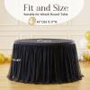 imageHB HBB MAGIC Black Table Cloths 6 Foot Rectangle Tulle Table Skirt Rectangle Tables 6ft Fitted Spandex Table Covers Stretch Elastic Banquet Party Baby Shower Wedding Table ClothsBlack Round