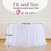 imageHB HBB MAGIC Black Table Cloths 6 Foot Rectangle Tulle Table Skirt Rectangle Tables 6ft Fitted Spandex Table Covers Stretch Elastic Banquet Party Baby Shower Wedding Table ClothsWhite Round