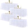 imageHB HBB MAGIC Black Table Cloths 6 Foot Rectangle Tulle Table Skirt Rectangle Tables 6ft Fitted Spandex Table Covers Stretch Elastic Banquet Party Baby Shower Wedding Table ClothsWhite