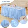 imageHB HBB MAGIC Black Table Cloths 6 Foot Rectangle Tulle Table Skirt Rectangle Tables 6ft Fitted Spandex Table Covers Stretch Elastic Banquet Party Baby Shower Wedding Table ClothsBaby Blue
