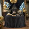 imageHB HBB MAGIC Black Table Cloths 6 Foot Rectangle Tulle Table Skirt Rectangle Tables 6ft Fitted Spandex Table Covers Stretch Elastic Banquet Party Baby Shower Wedding Table ClothsBlack Round