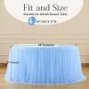 imageHB HBB MAGIC Black Table Cloths 6 Foot Rectangle Tulle Table Skirt Rectangle Tables 6ft Fitted Spandex Table Covers Stretch Elastic Banquet Party Baby Shower Wedding Table ClothsBaby Blue Round