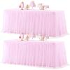 imageHB HBB MAGIC Black Table Cloths 6 Foot Rectangle Tulle Table Skirt Rectangle Tables 6ft Fitted Spandex Table Covers Stretch Elastic Banquet Party Baby Shower Wedding Table ClothsPink