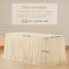 imageHB HBB MAGIC Black Table Cloths 6 Foot Rectangle Tulle Table Skirt Rectangle Tables 6ft Fitted Spandex Table Covers Stretch Elastic Banquet Party Baby Shower Wedding Table ClothsChampagne