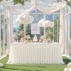 imageHB HBB MAGIC Black Table Cloths 6 Foot Rectangle Tulle Table Skirt Rectangle Tables 6ft Fitted Spandex Table Covers Stretch Elastic Banquet Party Baby Shower Wedding Table ClothsIvory