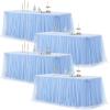 imageHB HBB MAGIC Black Table Cloths 6 Foot Rectangle Tulle Table Skirt Rectangle Tables 6ft Fitted Spandex Table Covers Stretch Elastic Banquet Party Baby Shower Wedding Table ClothsBaby Blue