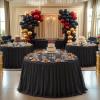 imageHB HBB MAGIC Black Table Cloths 6 Foot Rectangle Tulle Table Skirt Rectangle Tables 6ft Fitted Spandex Table Covers Stretch Elastic Banquet Party Baby Shower Wedding Table ClothsBlack Round