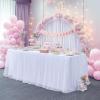 imageHB HBB MAGIC Black Table Cloths 6 Foot Rectangle Tulle Table Skirt Rectangle Tables 6ft Fitted Spandex Table Covers Stretch Elastic Banquet Party Baby Shower Wedding Table ClothsWhite
