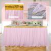 imageHB HBB MAGIC Pink Table Skirt Tulle Tutu Table Skirt for Rectangle Tables 6ft Girl Birthday Party Baby Shower Unicorn DecorationsPink