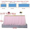 imageHB HBB MAGIC Pink Table Skirt Tulle Tutu Table Skirt for Rectangle Tables 6ft Girl Birthday Party Baby Shower Unicorn DecorationsPink