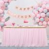 imageHB HBB MAGIC Pink Table Skirt Tulle Tutu Table Skirt for Rectangle Tables 6ft Girl Birthday Party Baby Shower Unicorn DecorationsPink