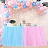 imageHB HBB MAGIC Pink Tulle Tutu Table Skirt for Birthday Party Baby Shower Girls Wedding Gender Reveal Pink Table Skirts for Rectangle Tables 6FTBlue Pink Handmade
