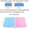 imageHB HBB MAGIC Pink Tulle Tutu Table Skirt for Birthday Party Baby Shower Girls Wedding Gender Reveal Pink Table Skirts for Rectangle Tables 6FTBlue Pink Handmade