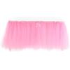 imageHB HBB MAGIC Pink Tulle Tutu Table Skirt for Birthday Party Baby Shower Girls Wedding Gender Reveal Pink Table Skirts for Rectangle Tables 6FTPink