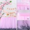 imageHB HBB MAGIC Pink Tulle Tutu Table Skirt for Birthday Party Baby Shower Girls Wedding Gender Reveal Pink Table Skirts for Rectangle Tables 6FTPink