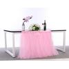 imageHB HBB MAGIC Pink Tulle Tutu Table Skirt for Birthday Party Baby Shower Girls Wedding Gender Reveal Pink Table Skirts for Rectangle Tables 6FTPink