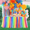 imageHB HBB MAGIC Pink Tulle Tutu Table Skirt for Birthday Party Baby Shower Girls Wedding Gender Reveal Pink Table Skirts for Rectangle Tables 6FTRainbow Handmade